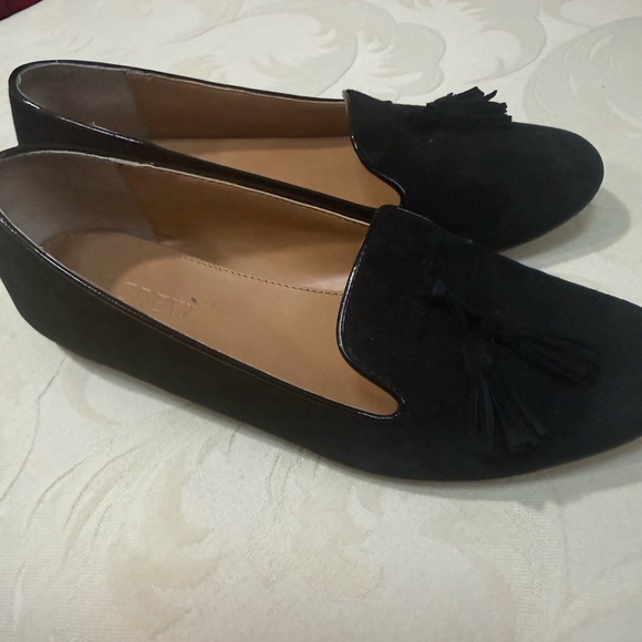 J. Crew Shoes - J.Crew Black‎ Suede Tassel Loafers Flats Size 7.5